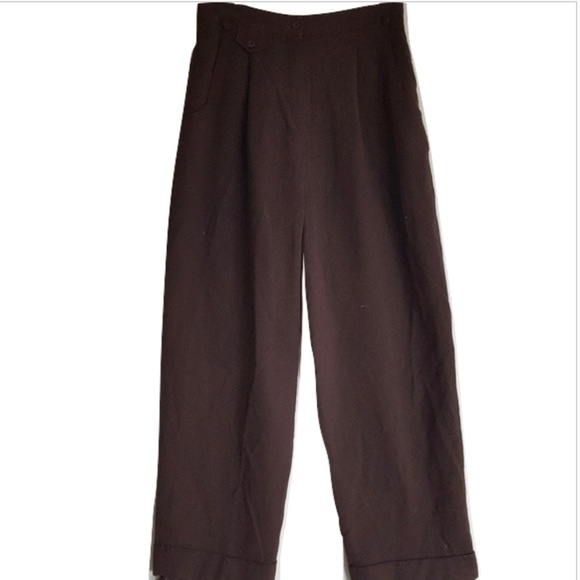 bebe Pants - 🌸 Bebe Wool Brown Dress Pants Cuff High Waist 10